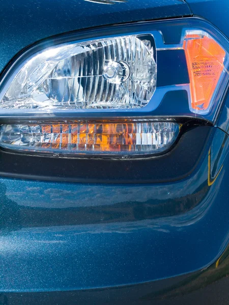 Close Up of a New Car Headlight — Stock Photo, Image