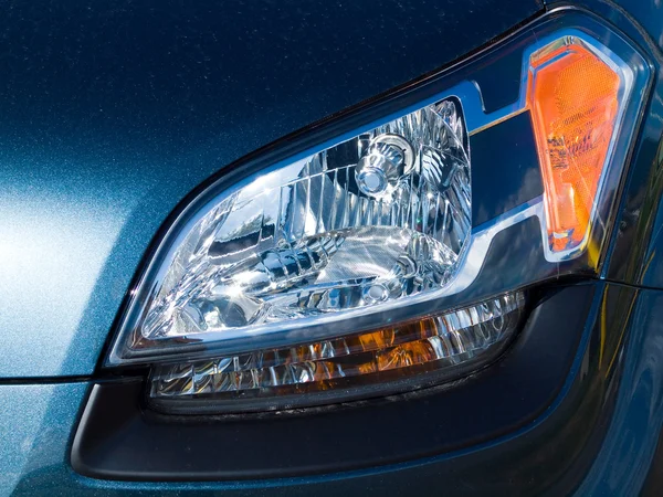 Close Up of a New Car Headlight — Stock Photo, Image