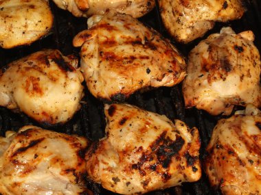 Fresh Grilled Chicken Cooking on the Barbecue clipart