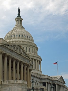 United States Capitol Building in Washington DC with American Flag clipart