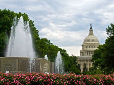 ABD capitol Binası ve Çeşme, washington dc