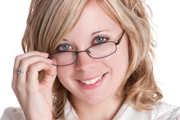 Žena s brýlemi — Stock fotografie