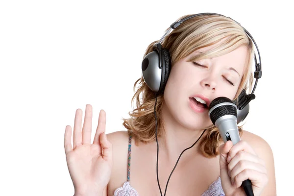 Singing Music Girl — Stock Photo, Image