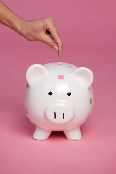Piggy bank érme — Stock Fotó