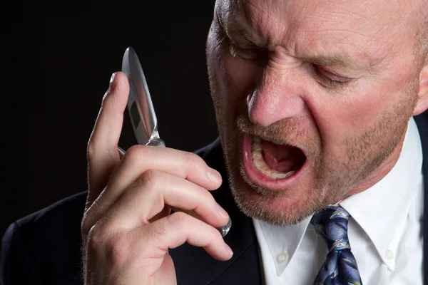 Telefoon man schreeuwen — Stockfoto