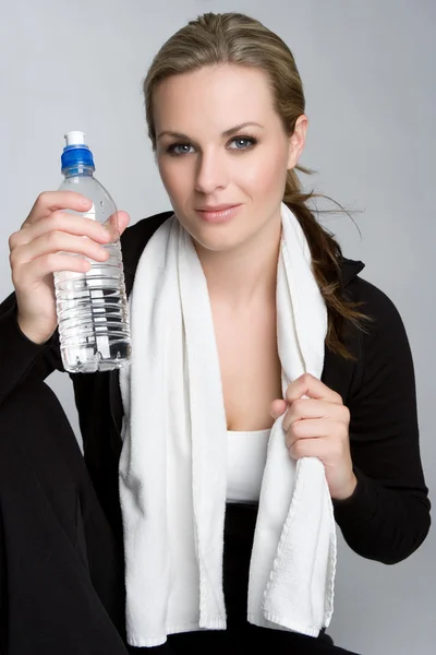 Жінка пляшку води — стокове фото