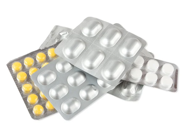 Tabletki wyizolowane na białym — Zdjęcie stockowe