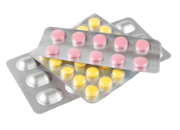 Pillole isolate su bianco — Foto Stock