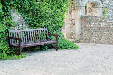 Bench with ivy clipart