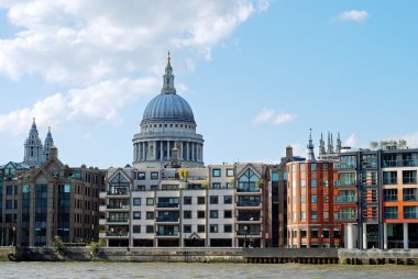 London skyline with st paul's cathedral clipart