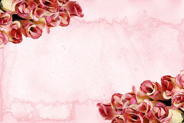Rose con carta da acquerello rosa — Foto Stock