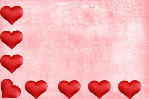 Walentynki serca granicy z akwarela papier — Zdjęcie stockowe