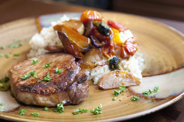 stock image Pork and rice dish