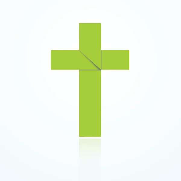 Origami křesťanský kříž — Stockový vektor