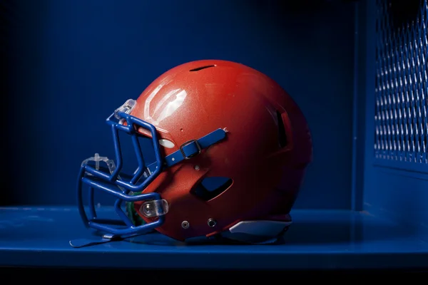 Football Helmet in Locker — Stock Photo, Image