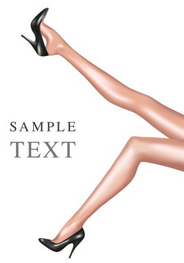 Sexy woman legs with black shoes clipart