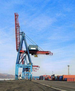 Port cranes clipart