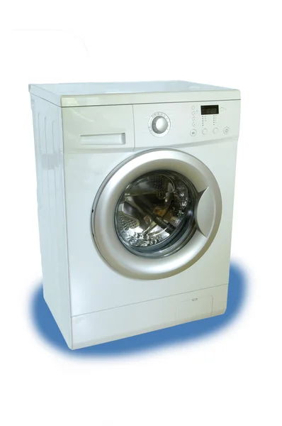 Geïsoleerde wasmachine op een witte achtergrond — Stockfoto