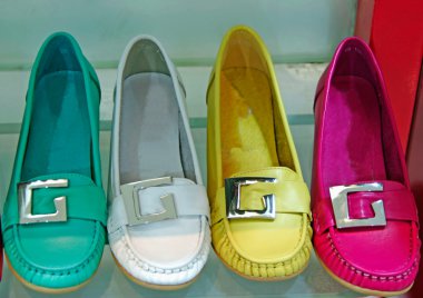 farklı renklerde izole kadın ayakkabı