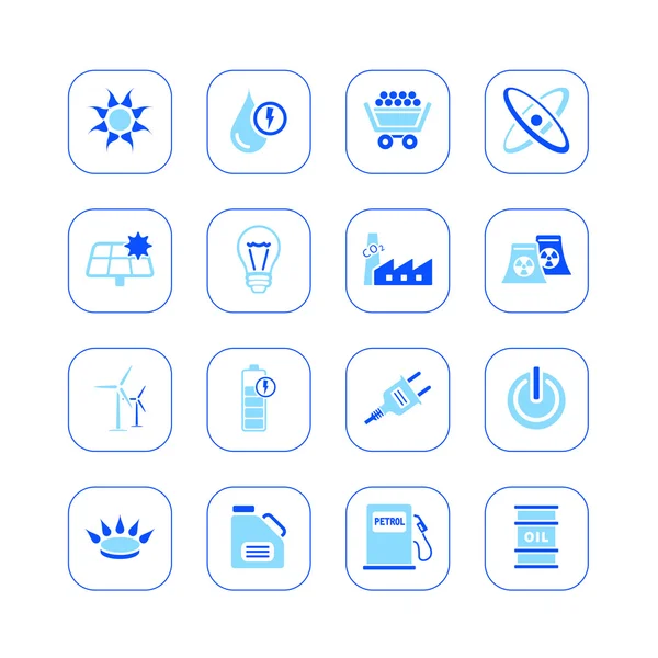 Energy icons - blue series — Stock Vector