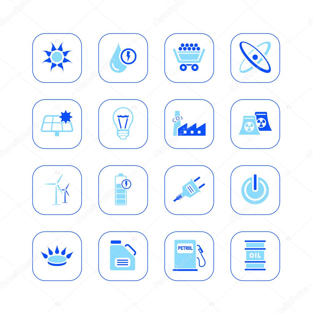 Energy icons - blue series