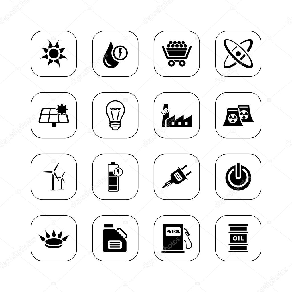 Energy icons - BW series