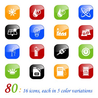 Energy icons - color series clipart