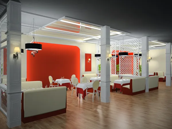 Restaurante interior 3D — Foto de Stock