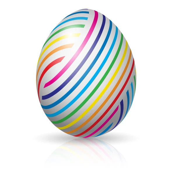 Huevo de Pascua con rayas de colores — Archivo Imágenes Vectoriales