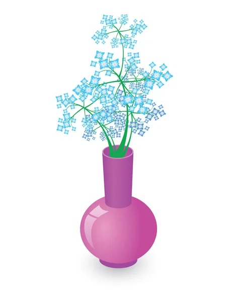 Vas med blå blommor — 图库矢量图片
