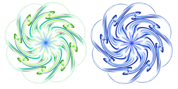 蓝色和绿色的旋涡 — 图库矢量图片