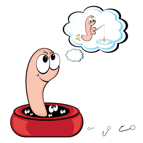 Schattig worm — Stockvector