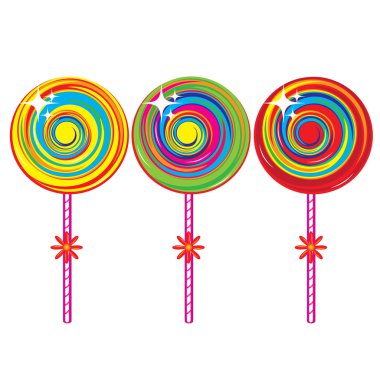 Set of colorful lollipops clipart