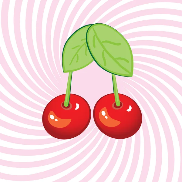 Tasty cherries — Stock Vector