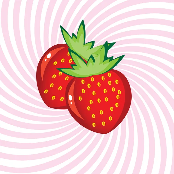Appetizing Strawberry — Stock Vector