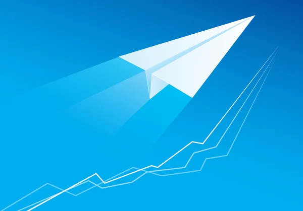 Létající papírové letadlo — Stockový vektor