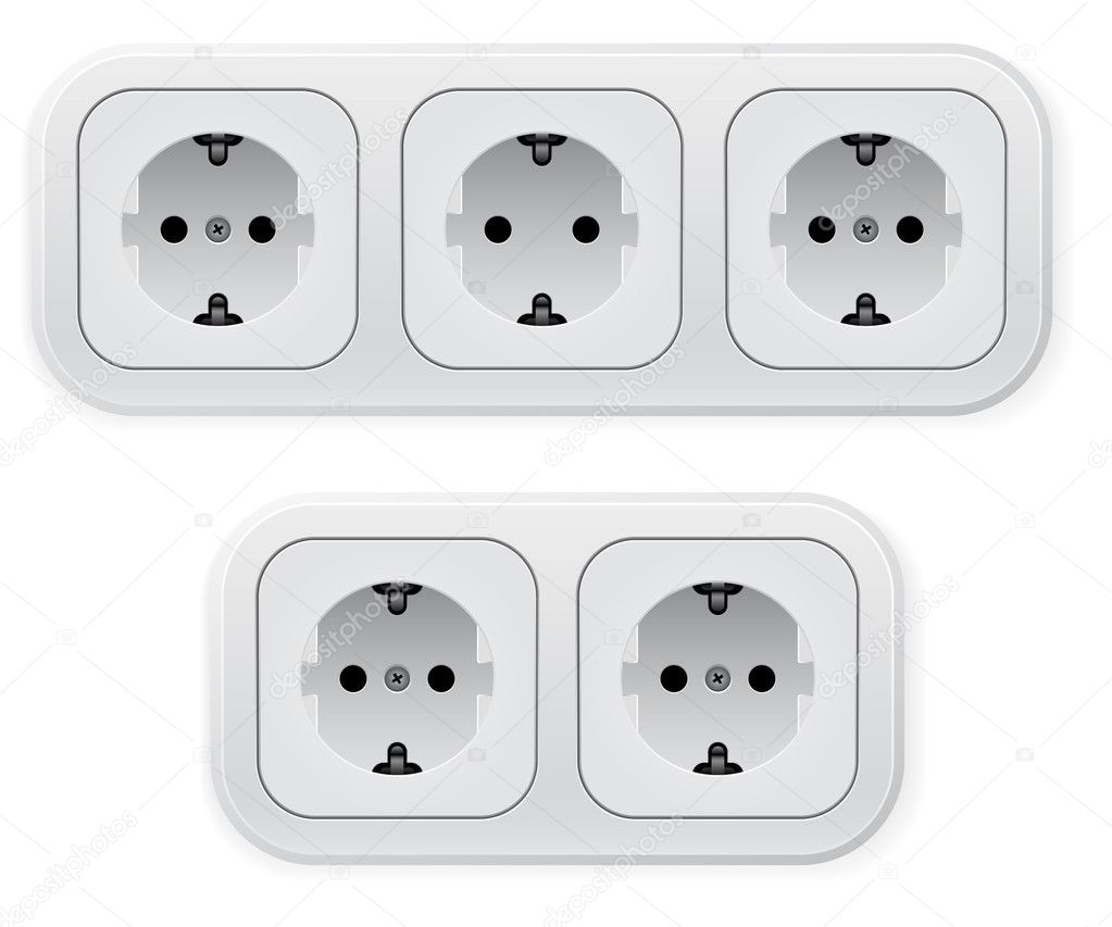 Realistic illustration of different forms outlets
