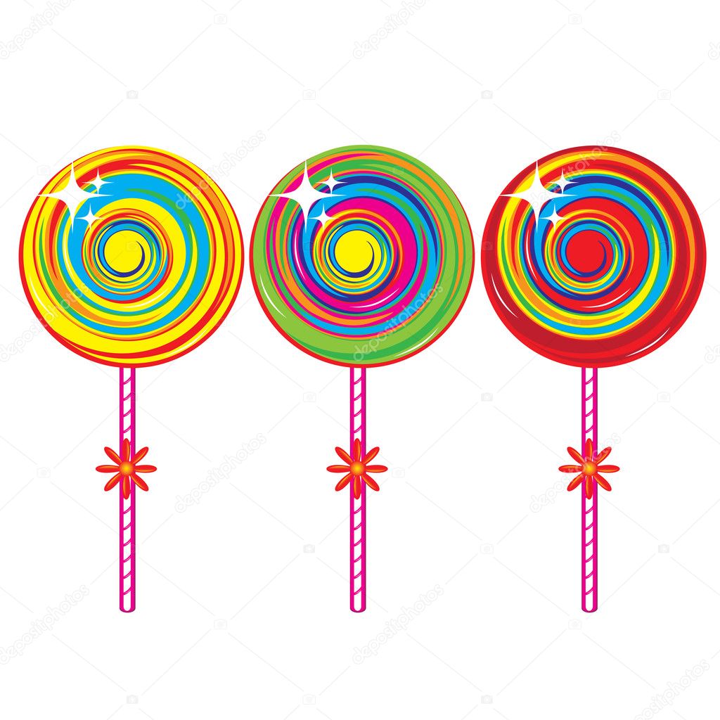 Set of colorful lollipops