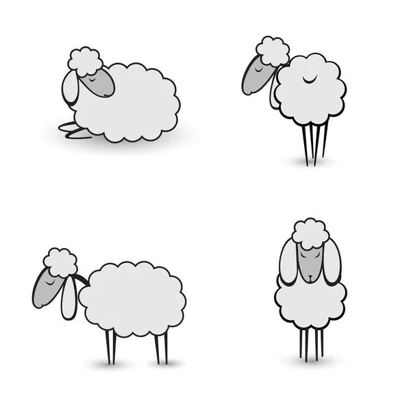 Tre pecore grigie astratte — Vettoriale Stock