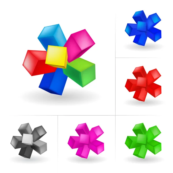 Абстрактные цветные кубы — стоковый вектор