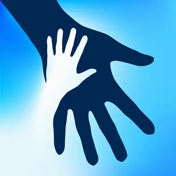 Ayudando a las manos niño — Archivo Imágenes Vectoriales