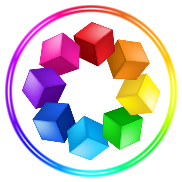 Illustration de cubes et anneau — Image vectorielle
