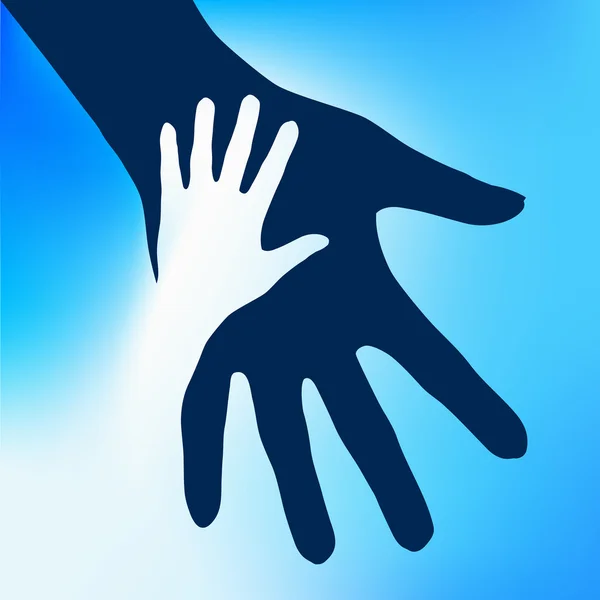 Ajudando Mãos Criança —  Vetores de Stock