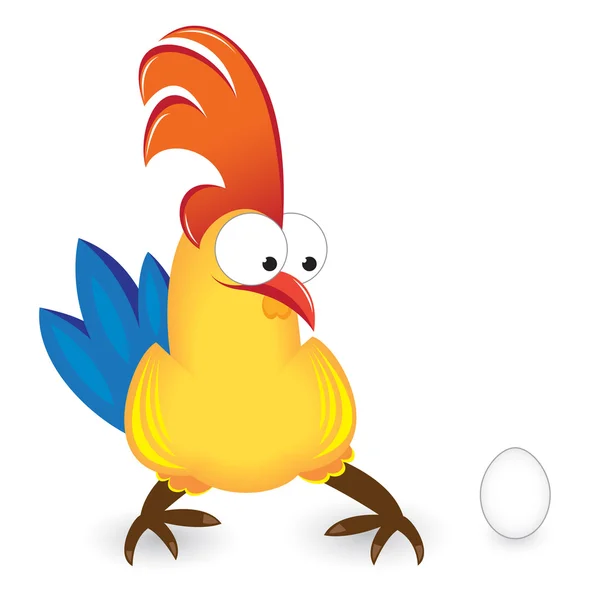 Κόκορας με αυγό — Διανυσματικό Αρχείο