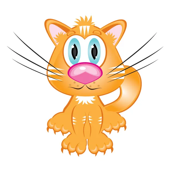 Gattino rosso cartone animato — Vettoriale Stock