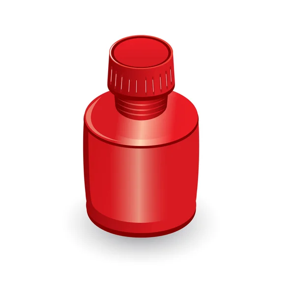 Medizinische Flasche rot — Stockvektor