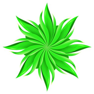 An abstract green flower on white background. clipart