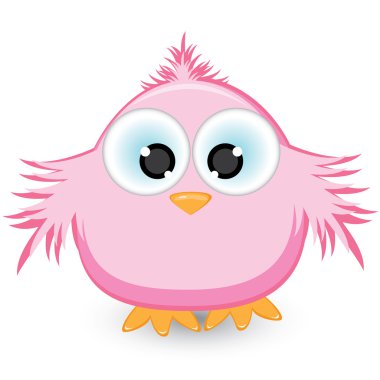 Cartoon pink sparrow clipart