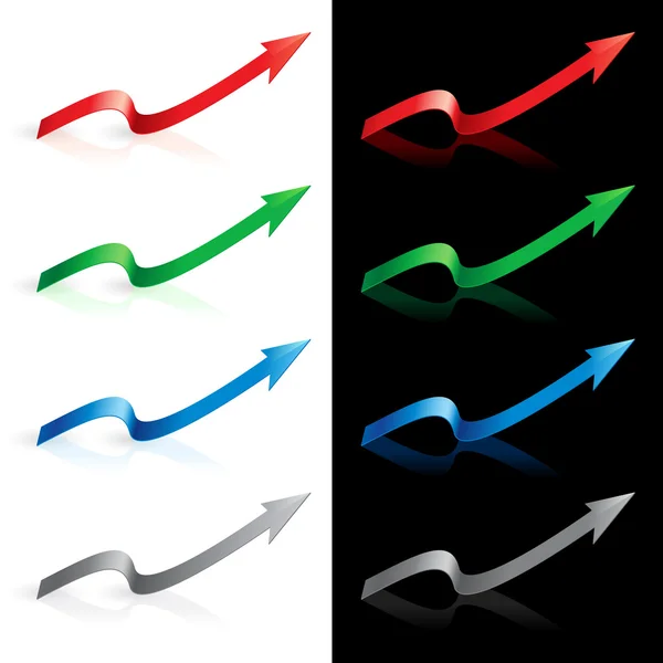 Flechas de cinta de colores — Vector de stock