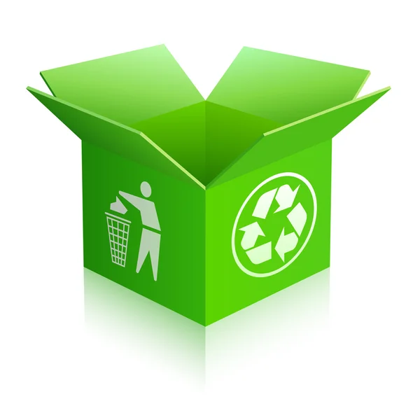 Leere Recycling-Box öffnen — Stockvektor